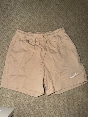 Nike Beige Drawstring Lounge Shorts